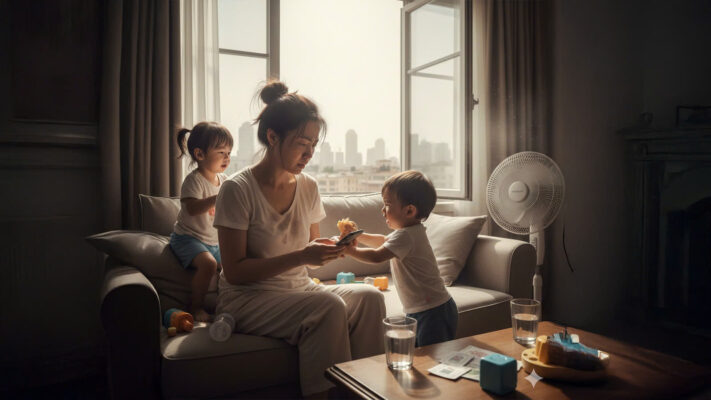 5 cach giup me do stress khi cham con mua nang nong 02