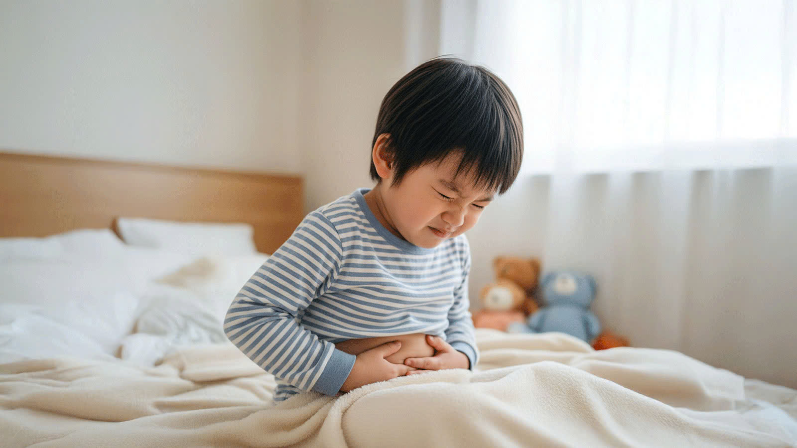 be bi day hoi khi uong sua