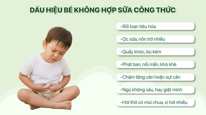 dau hieu be khong hop vơi sua