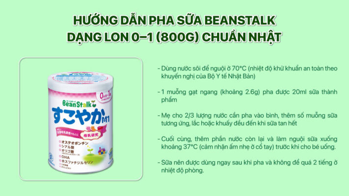 huong dan pha sua beanstalk cho be 0 1 tuoi