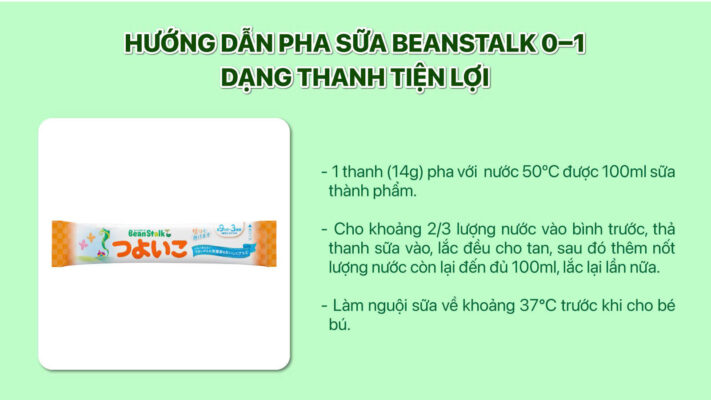 huong dan pha sua beanstalk cho be 0 1 tuoi dang thanh